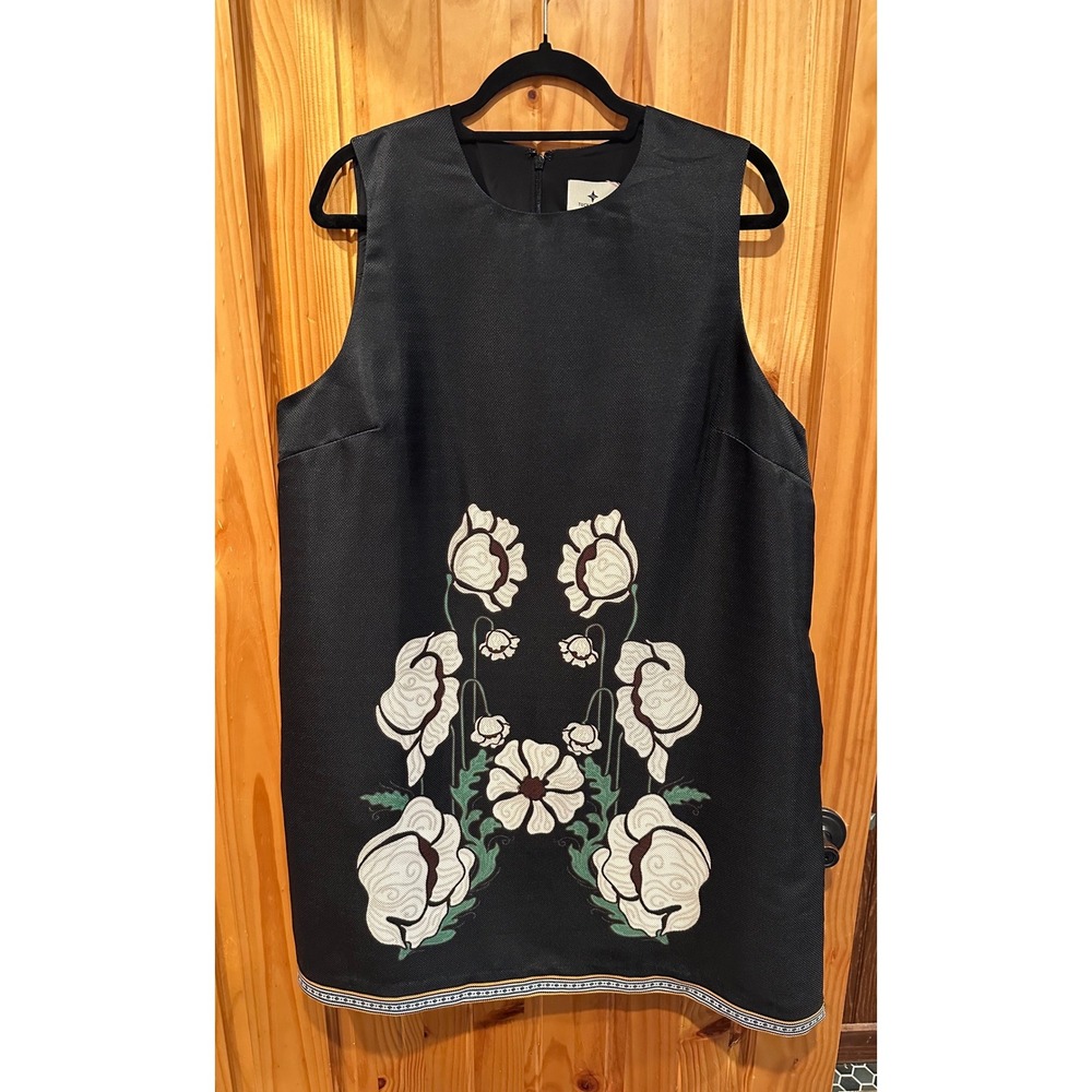 Tuckernuck Moonflower Bouquet Marlowe Dress Black Floral Embroidered XL NWT - Picture 5 of 11